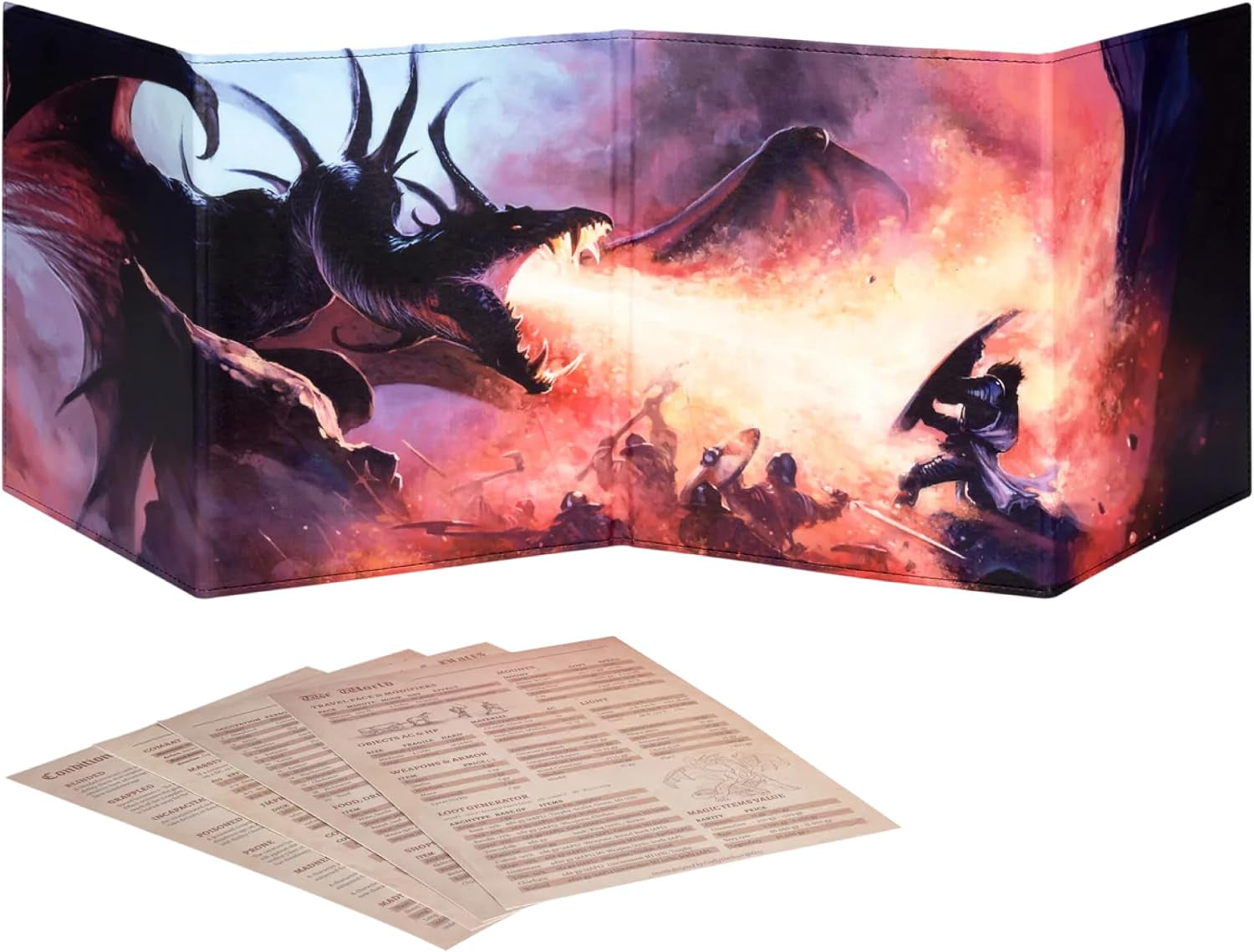 DND DM Screen 5E - D&D Dungeon Master Screen Full Color Print with Customizable Inserts - Dungeons and Dragons GM / Game Master Accessories Gift for Man or Woman. Hide Your Dice Rolls, Maps & Books.