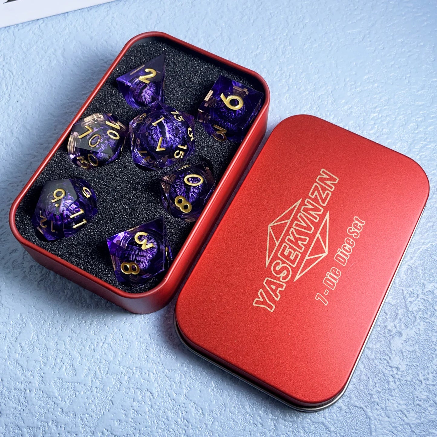 Sharp Edge Active Eye Dice Sets for RPG Role Playing Dungeons and Dragons Resin Polyhedral D20 D12 D10 D8 D6 D4 DND Accessories