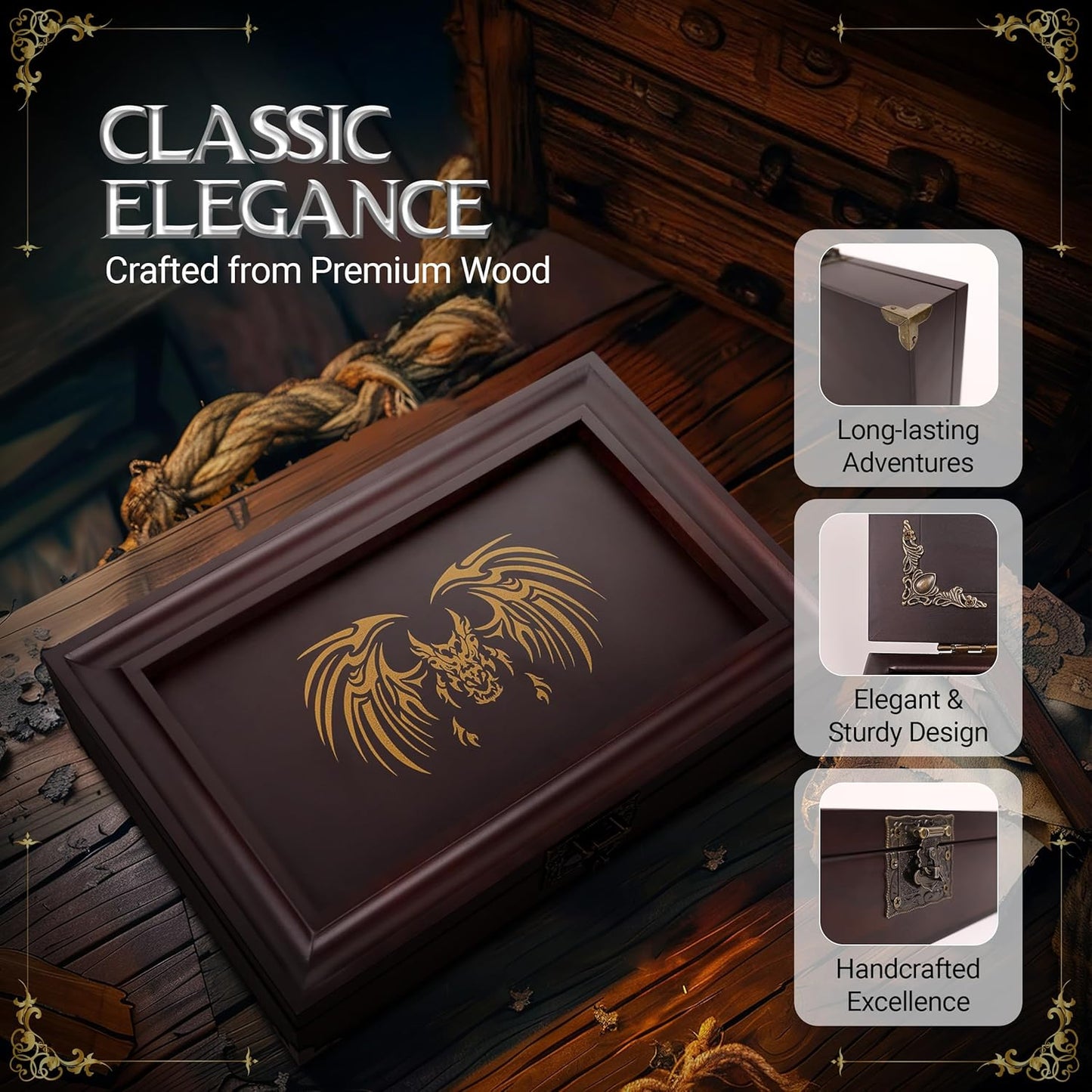 Dungeons and Dragons Starter Set 3 in 1 - Dnd Dice Tray with Metal Dnd Set - Dnd Dice Box | DND Starter Set with Dnd Journal (200 Page) - Dnd Starter Kit for Dungeons & Dragons Players