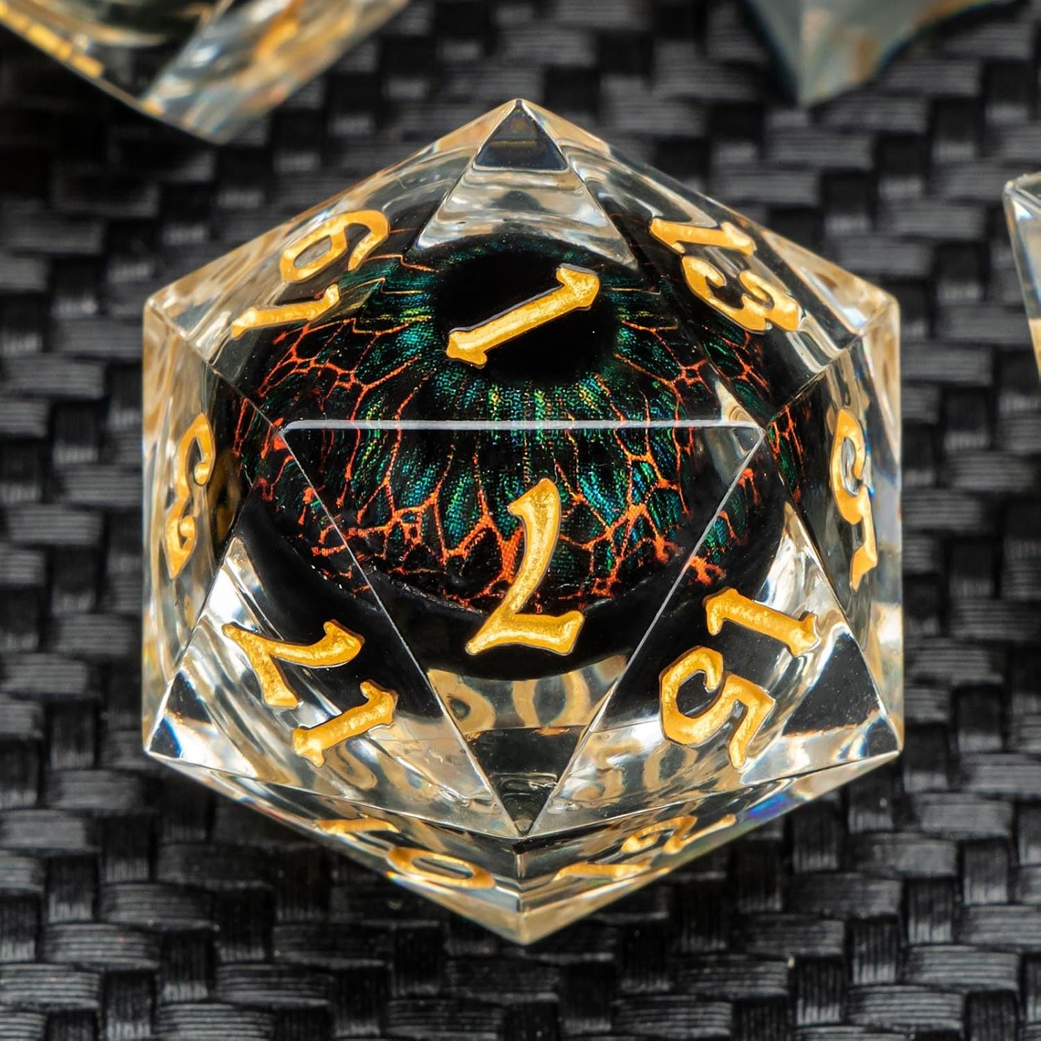 Float Liquid Core Resin Dice Set with Gift Box, Cool Sharp Edge Beholder Eye DND Dice, Polyhedral Role Playing Game D and D Dice D20 D12 D10 D8 D6 D4