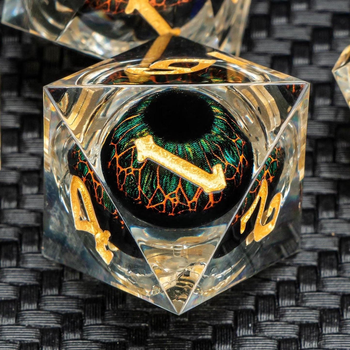 Float Liquid Core Resin Dice Set with Gift Box, Cool Sharp Edge Beholder Eye DND Dice, Polyhedral Role Playing Game D and D Dice D20 D12 D10 D8 D6 D4