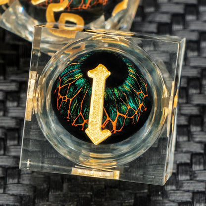 Float Liquid Core Resin Dice Set with Gift Box, Cool Sharp Edge Beholder Eye DND Dice, Polyhedral Role Playing Game D and D Dice D20 D12 D10 D8 D6 D4