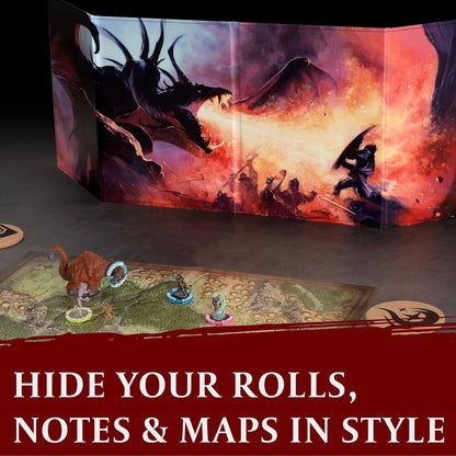DND DM Screen 5E - D&D Dungeon Master Screen Full Color Print with Customizable Inserts - Dungeons and Dragons GM / Game Master Accessories Gift for Man or Woman. Hide Your Dice Rolls, Maps & Books.