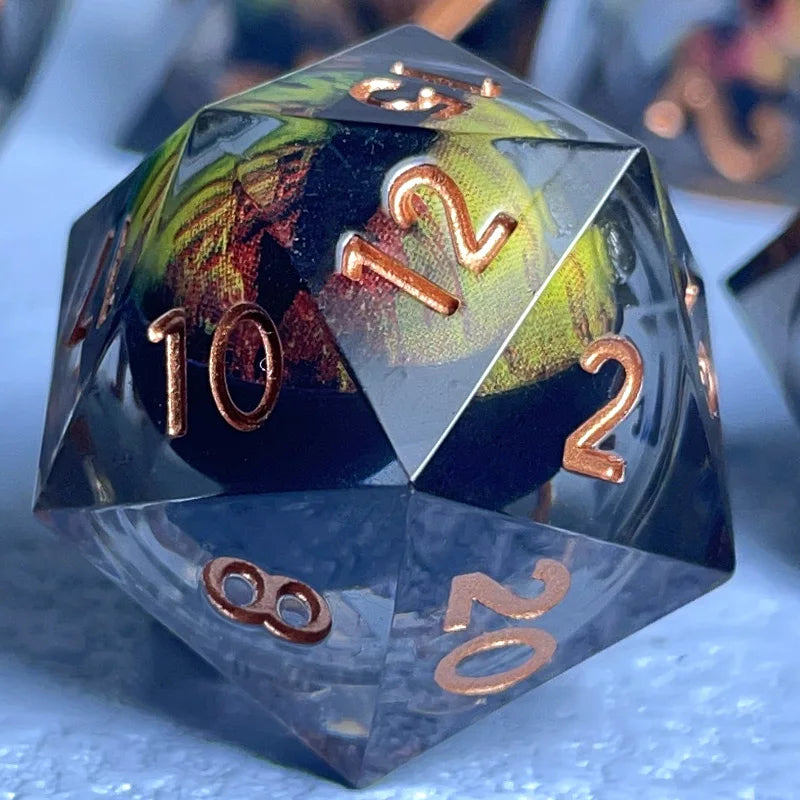 Sharp Edge Active Eye Dice Sets for RPG Role Playing Dungeons and Dragons Resin Polyhedral D20 D12 D10 D8 D6 D4 DND Accessories
