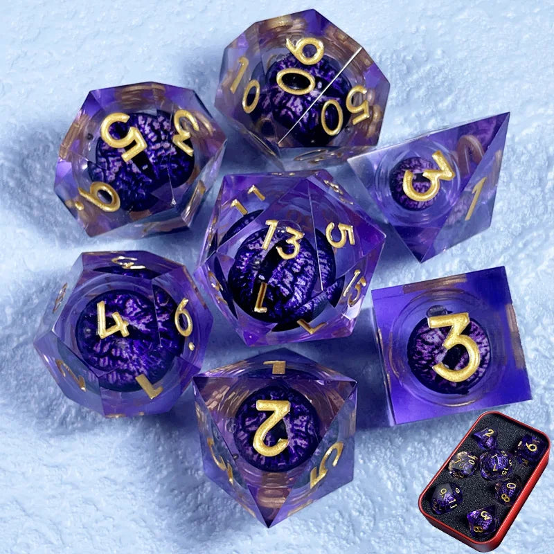 Sharp Edge Active Eye Dice Sets for RPG Role Playing Dungeons and Dragons Resin Polyhedral D20 D12 D10 D8 D6 D4 DND Accessories