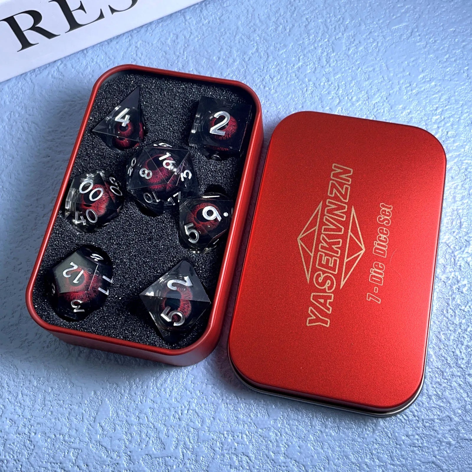 Sharp Edge Active Eye Dice Sets for RPG Role Playing Dungeons and Dragons Resin Polyhedral D20 D12 D10 D8 D6 D4 DND Accessories