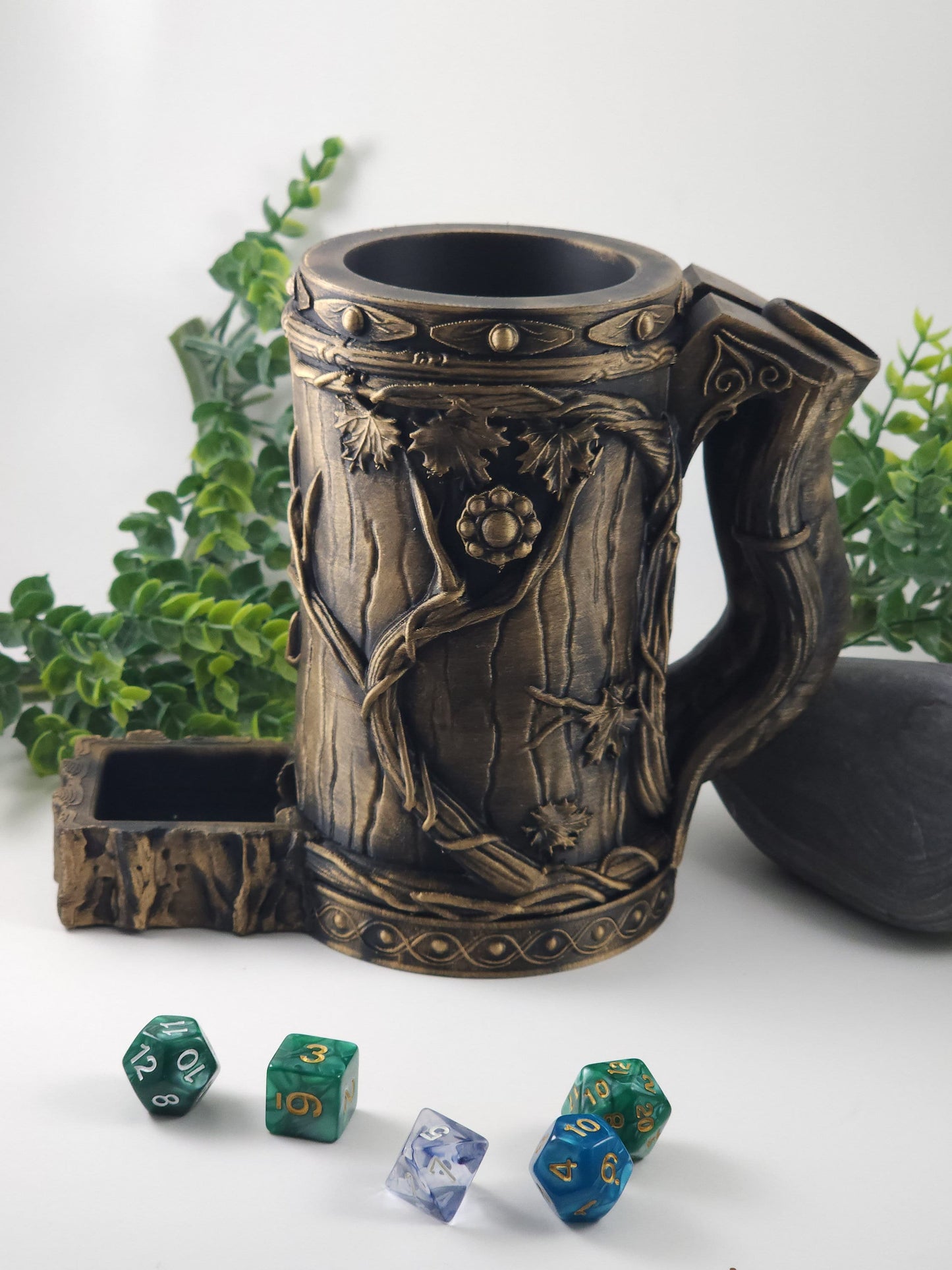 Elven Dice Tower Can Holder Dice Roller +FREE DICE SET Tabletop Game Dnd Forest Campaign Roll Play Gaming Tower Koozy Gift for Gamer