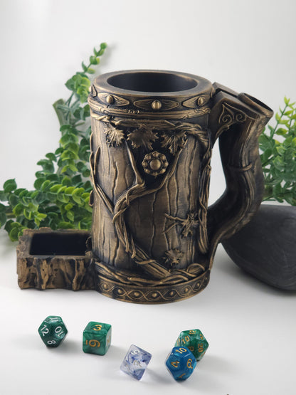 Elven Dice Tower Can Holder Dice Roller +FREE DICE SET Tabletop Game Dnd Forest Campaign Roll Play Gaming Tower Koozy Gift for Gamer